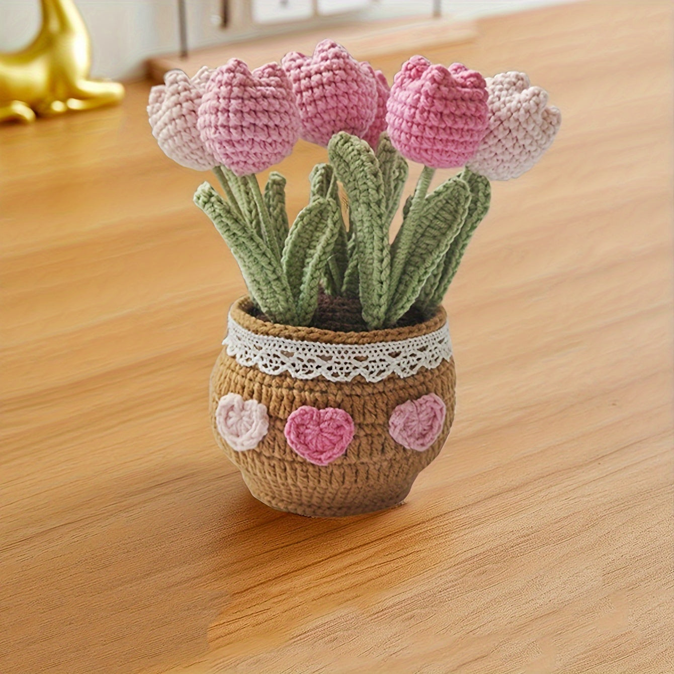 Handcrafted Crochet Tulip Dashboard Ornament - ES0C
