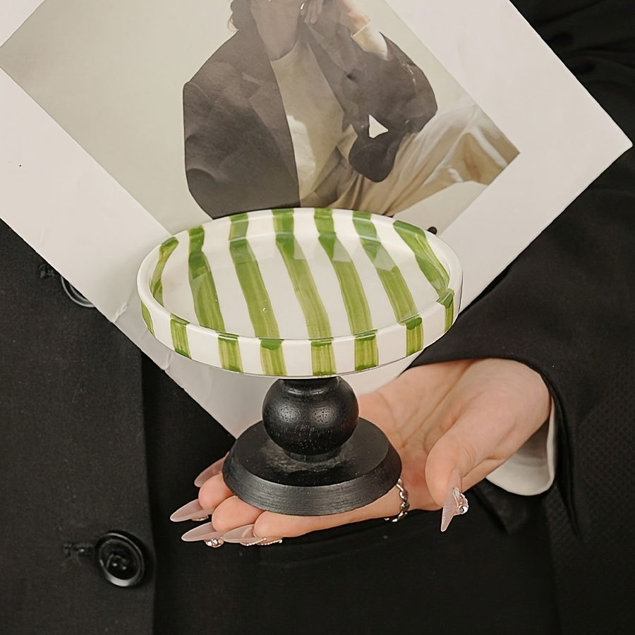 Vintage Ceramic Striped Tray - AXI0