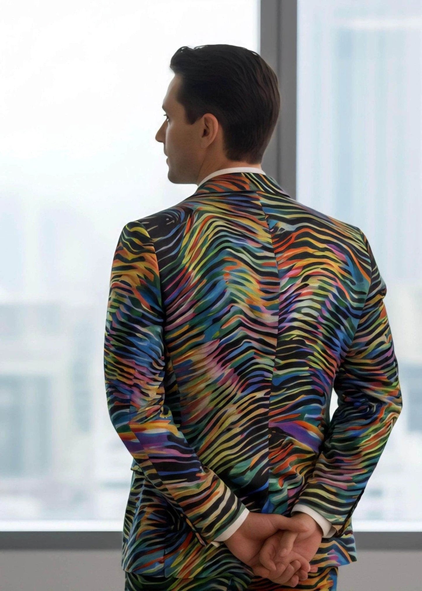 Artist Edition Maximalist AOP Blazer | Structured Cotton-Poplin Two-Button Jacket for Creative Directors