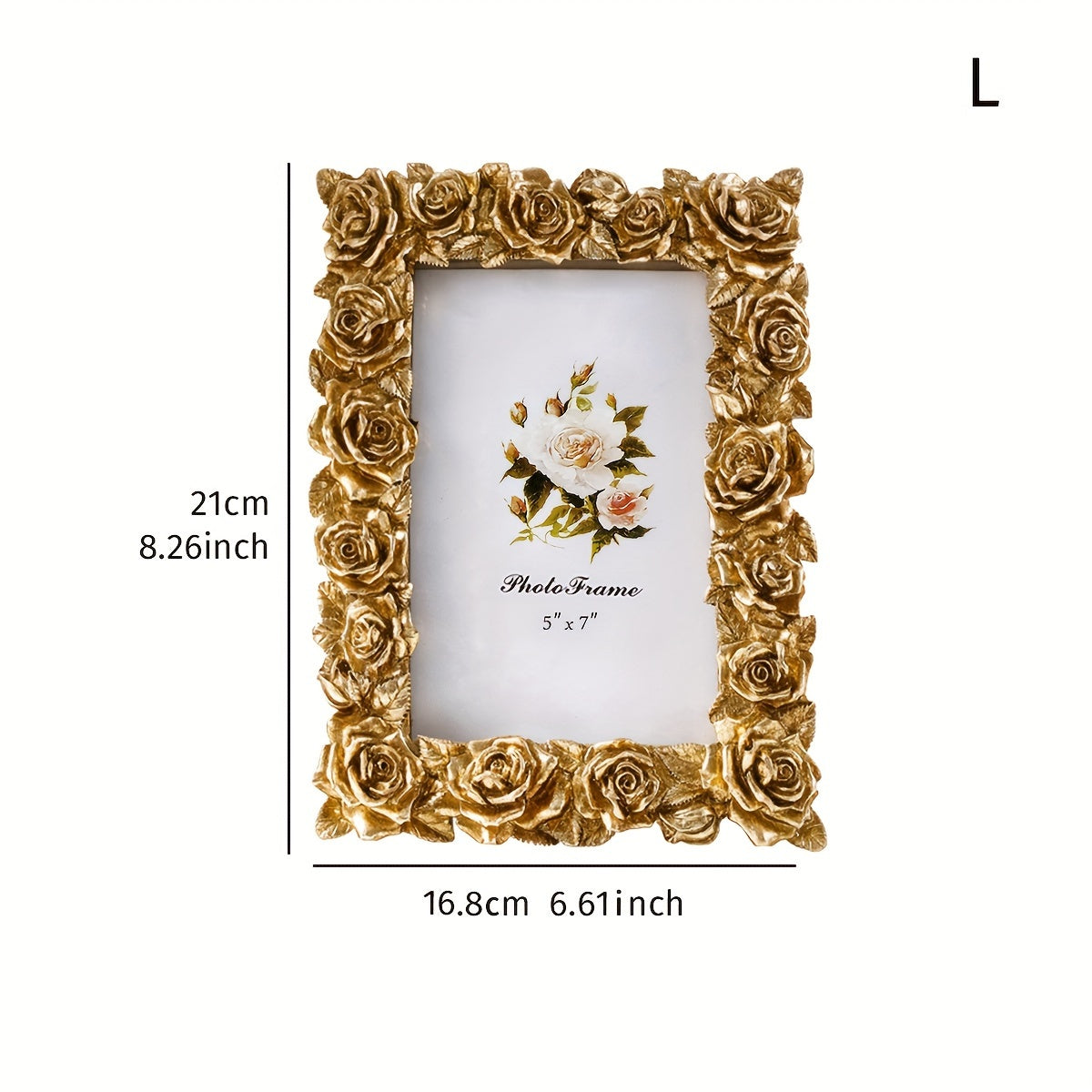 Vintage Golden Rose Lace Photo Frame - V2MD