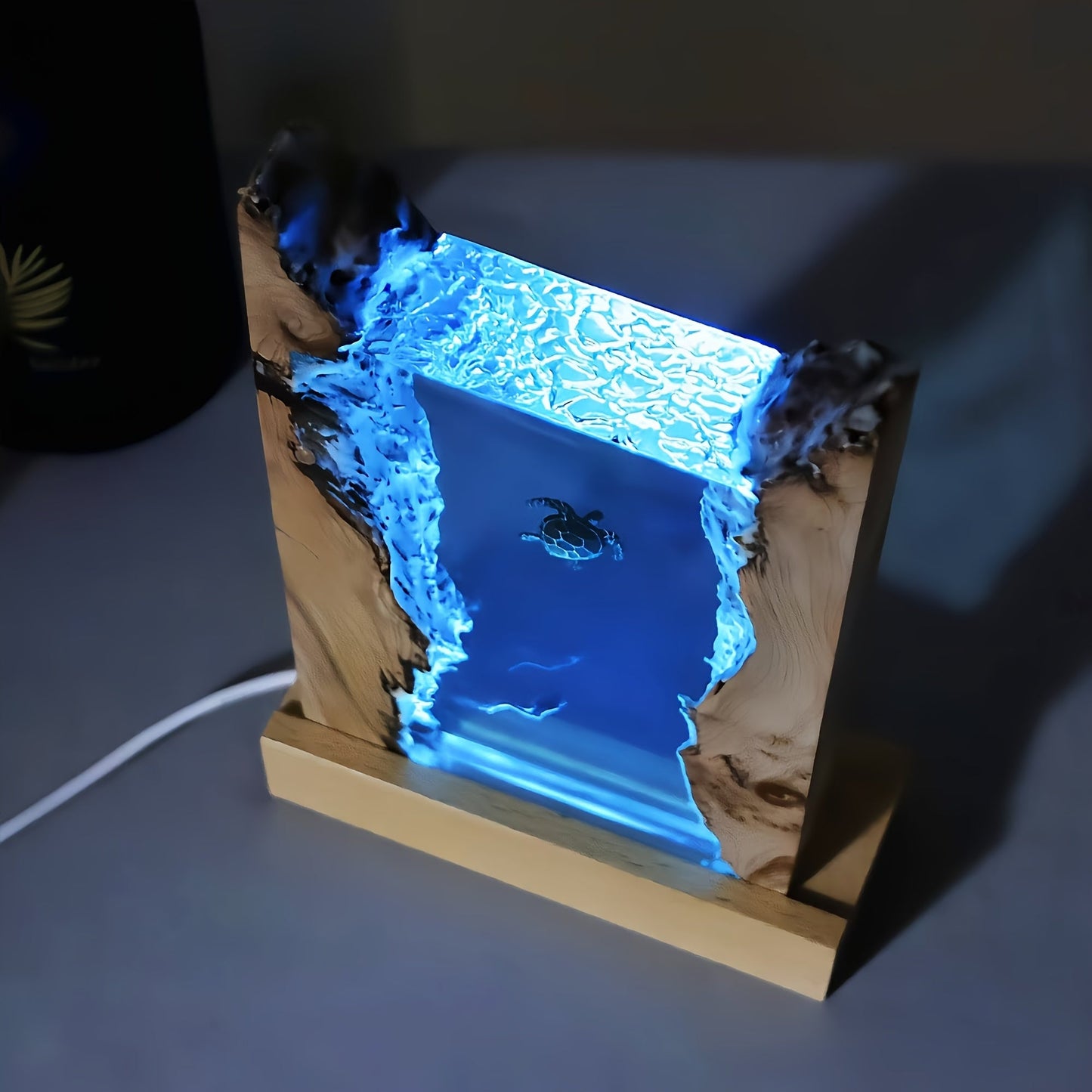 Resin Turtle Diver LED Lamp- HMT24TR