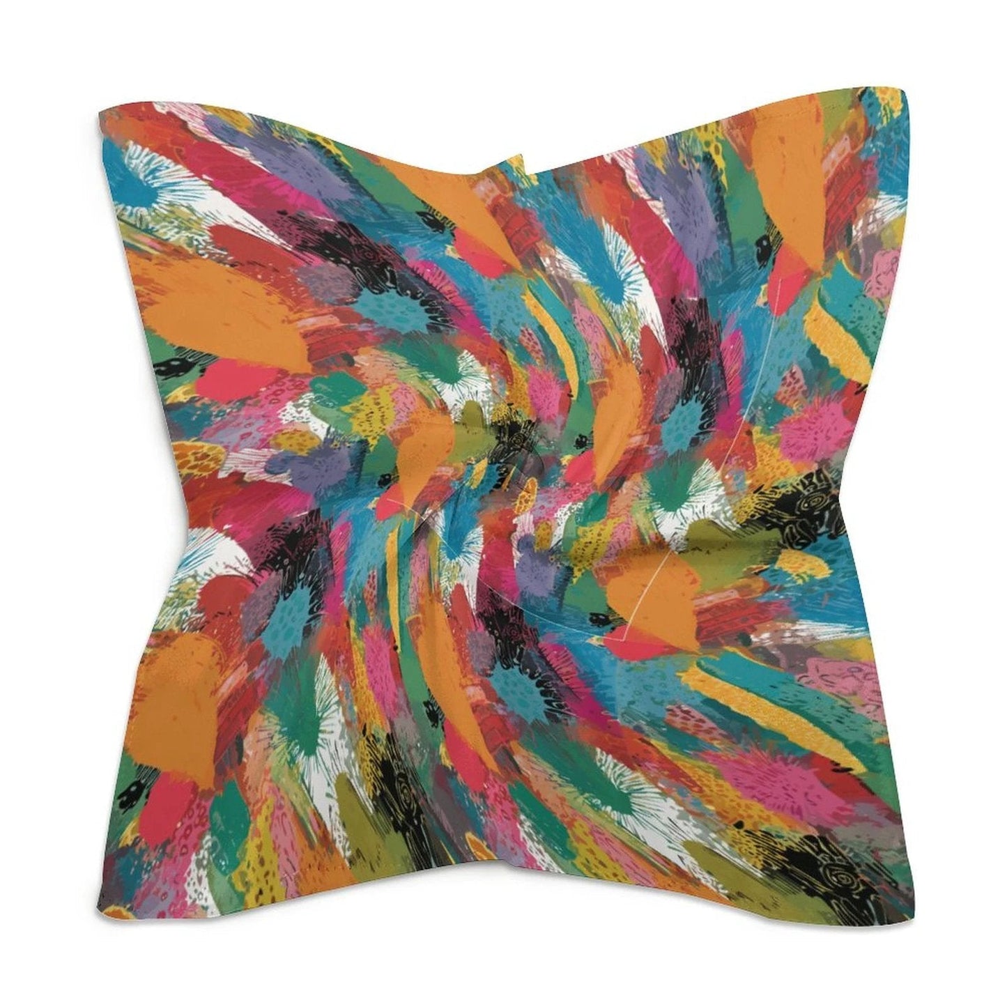 Square Printed Scarves with Skin-friendly Imitated Silk
