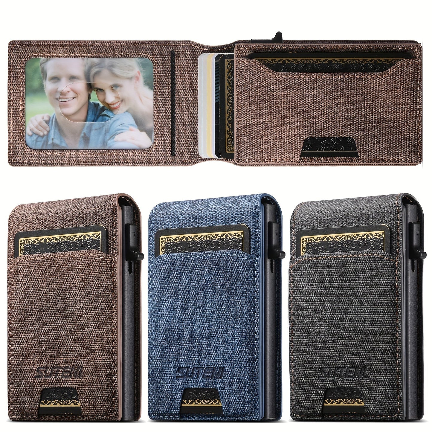 Push-Out Card Holder Wallet, Large Capacity TJR7L4D