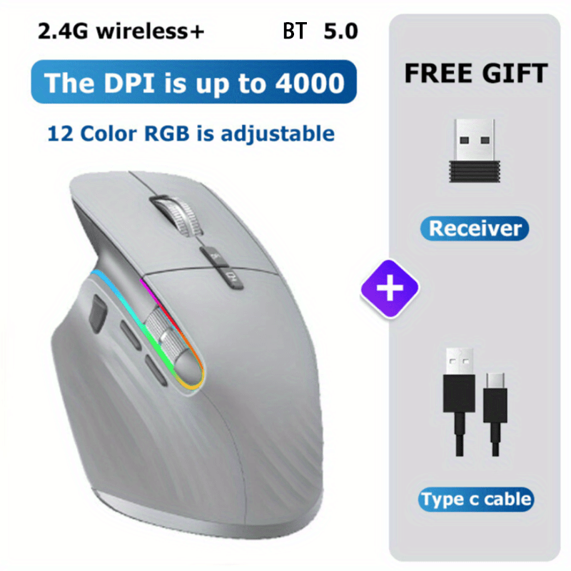 JOMAA 2.4GHz Wireless Gaming Mouse with Silent RGB Backlight TJR7Z2F