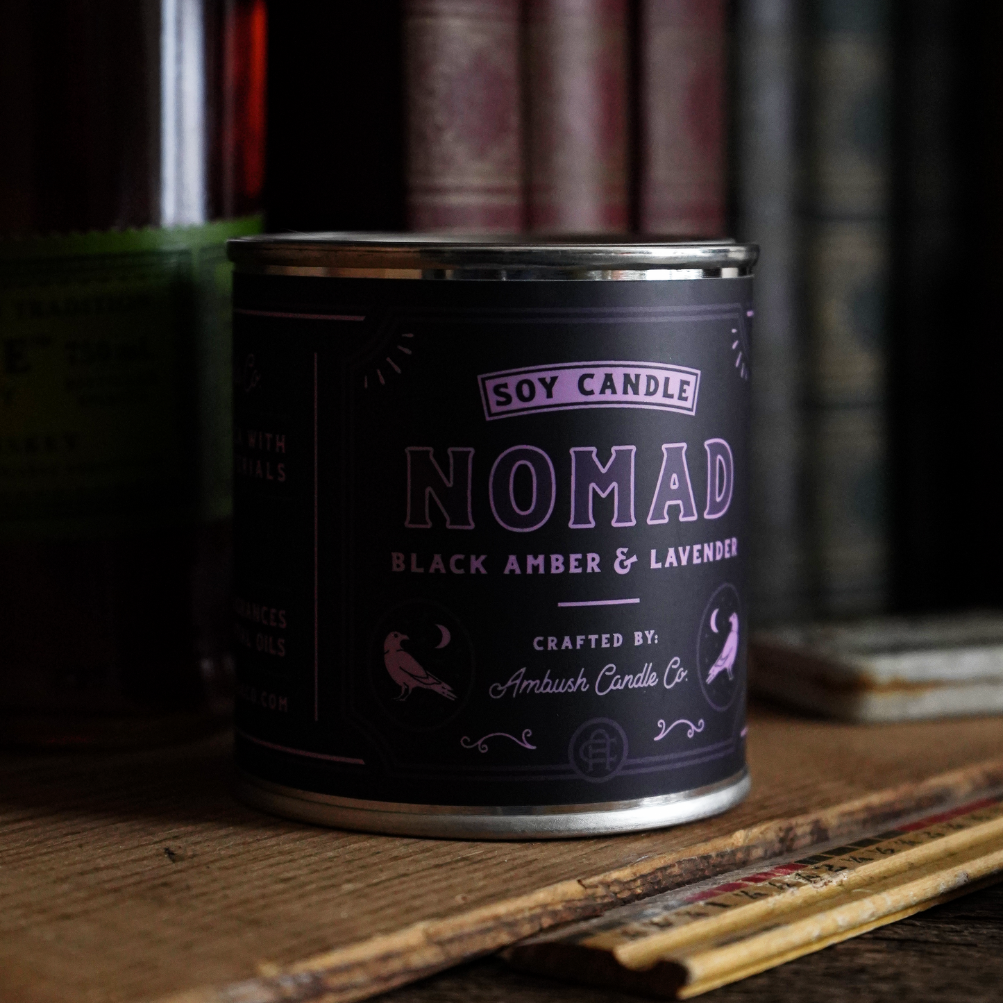 Nomad | Amber + Lavender 8oz Soy Candle