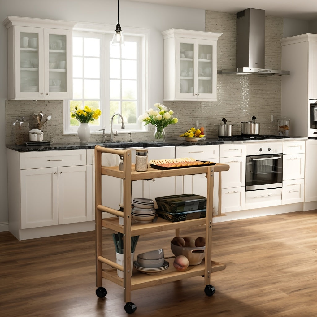 Bamboo Kitchen Storage Cart - M3NK
