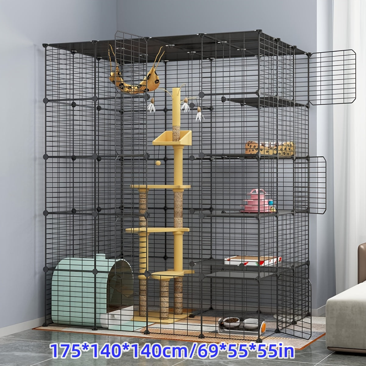 Spacious Indoor Cat Cage Villa - D2SN