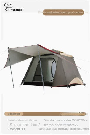 Vidalido CABIN PLUS Series Automatic Cabin Style Tent Portable Lightweight Folding for 4-6 Person Family Shed Leisure Quick Opening Sunshade Tent