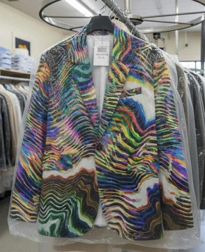 Artist Edition Maximalist AOP Blazer | Structured Cotton-Poplin Two-Button Jacket for Creative Directors