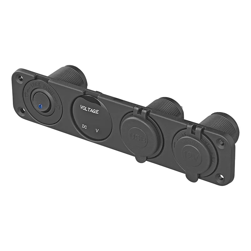 ProPlus Inbouw kit: stekkerdoos DIN + voltmeter + USB poort 2x type A 4200mA