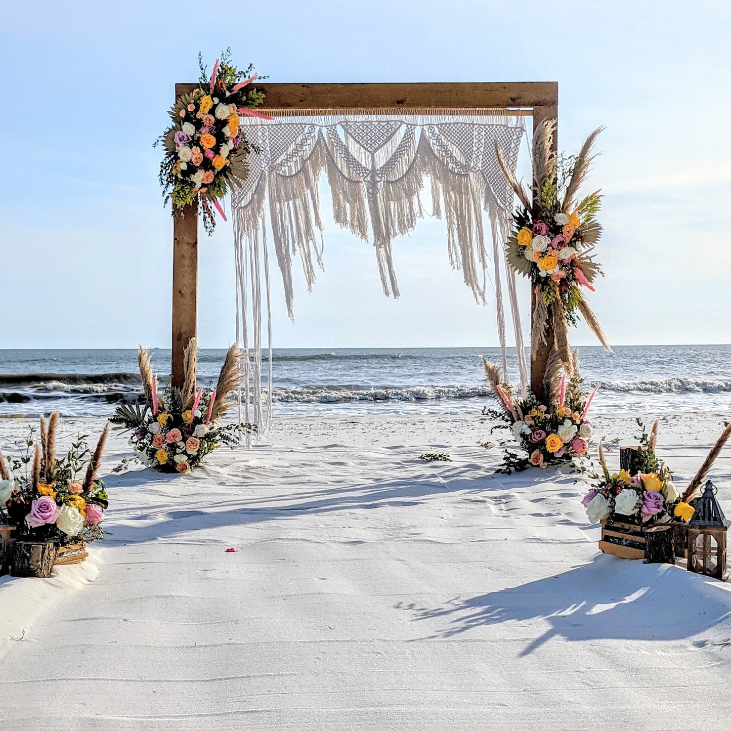 A Stunning Day Wedding Ceremony Package (Officiant, Photographer, Decor with Seating)