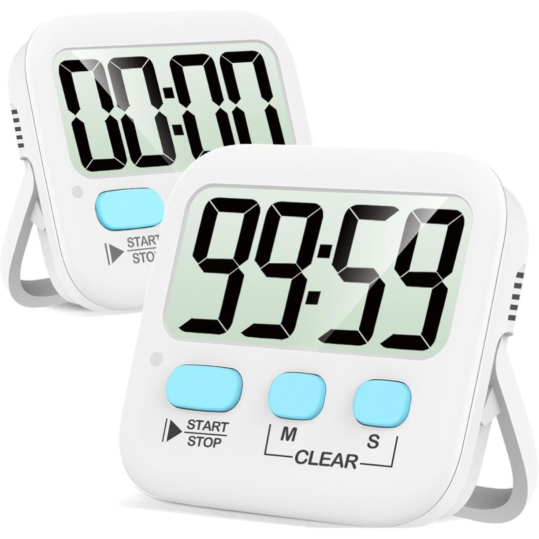 Kitchen Timer Digital Magnetic 2 Pack Countdown Stopwatch