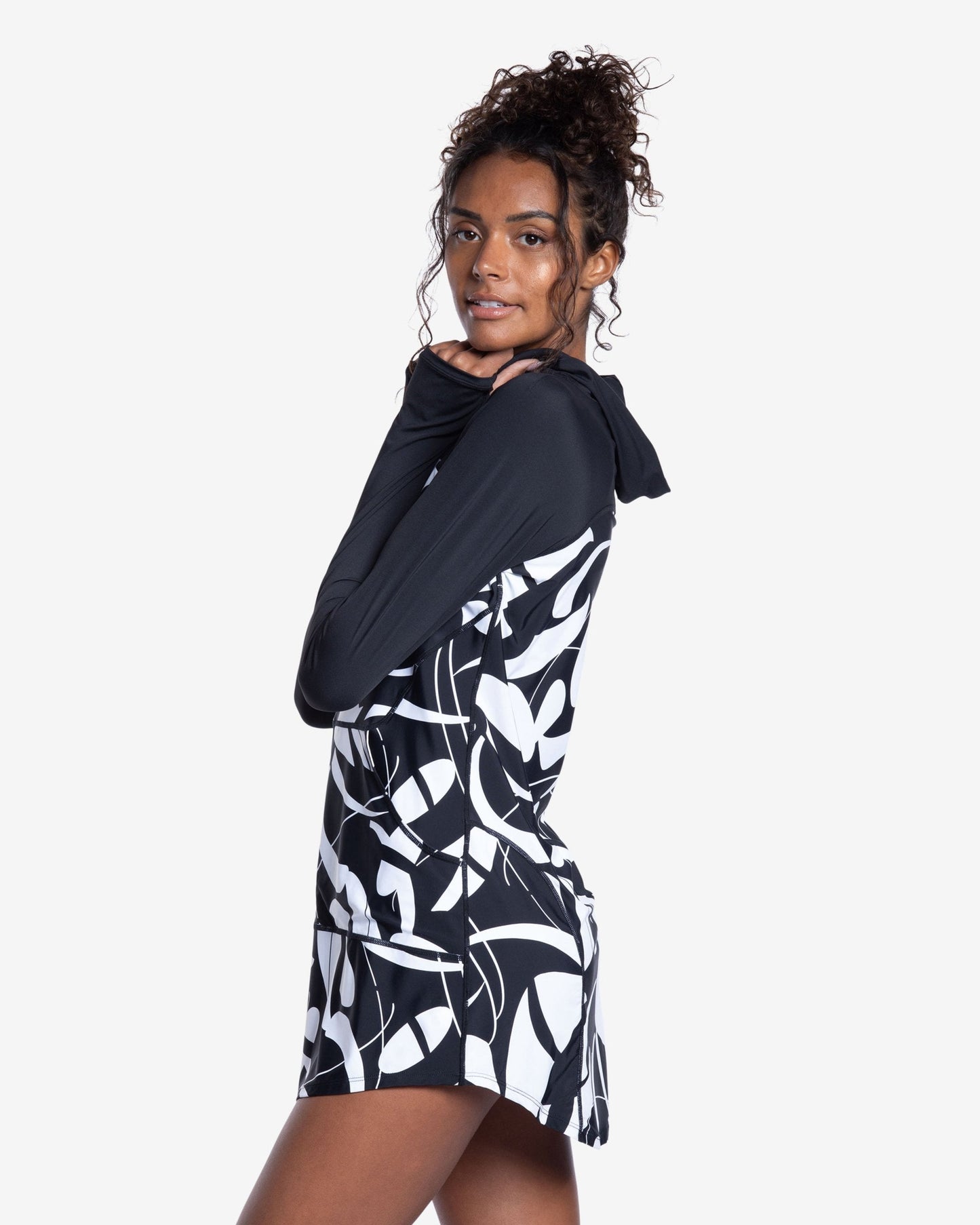 CLEARANCE - BLOQUV x JANTZEN- WOMEN'S RELAXED HOODIE DRESS (2009JC)