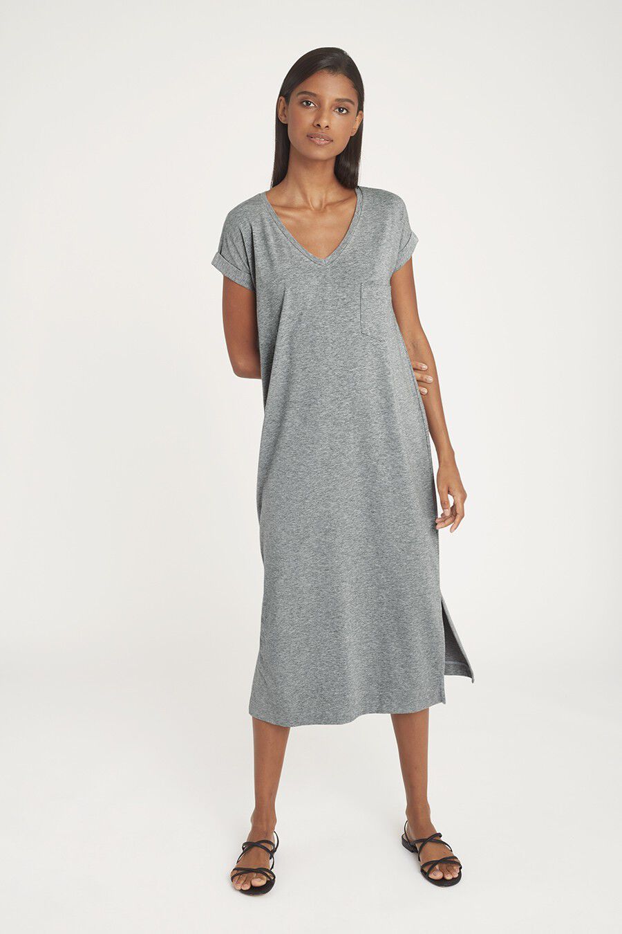 V-Neck Midi Dress