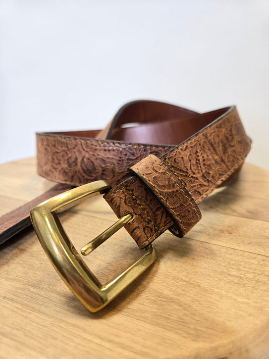 Elkmont Men's Floral Embossed Belt