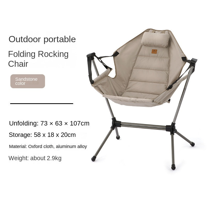 Naturehike YL11 Outdoor Folding Rocking Chair Portable Multi Angle Adjustable Sling Swing Chair Aviation Aluminum Bracket 150kg Max Load Bearing