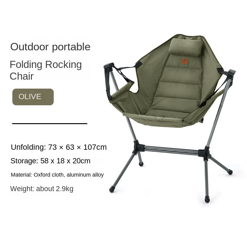 Naturehike YL11 Outdoor Folding Rocking Chair Portable Multi Angle Adjustable Sling Swing Chair Aviation Aluminum Bracket 150kg Max Load Bearing