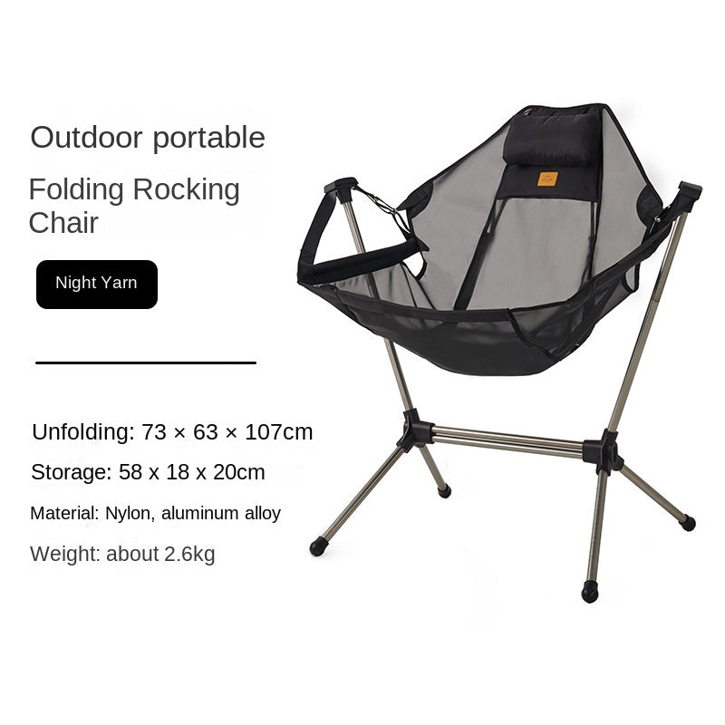 Naturehike YL11 Outdoor Folding Rocking Chair Portable Multi Angle Adjustable Sling Swing Chair Aviation Aluminum Bracket 150kg Max Load Bearing