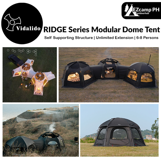 Vidalido RIDGE Series Modular Dome Tent Multiple Setup Geodesic Tent Large Space For Group Family Splicing Hexagonal Self-Supporting Waterproof Canopy