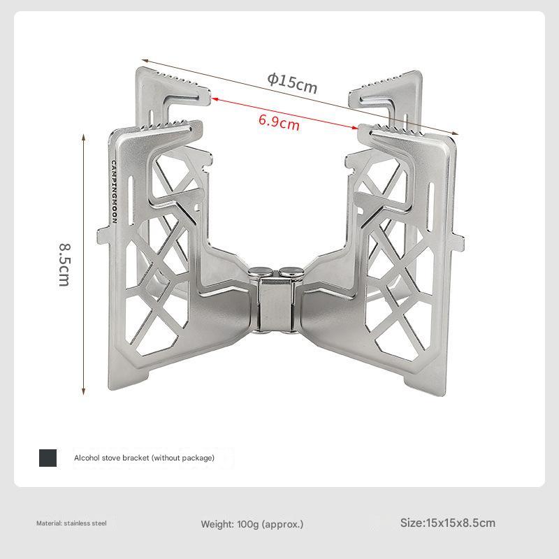 Campingmoon AS-ST Solo Alcohol Stove Stand Bracket Portable Ultralight Liquid Stove Mount Outdoor Camping Hiking Cooking Alcohol Fuel Stainless Steel