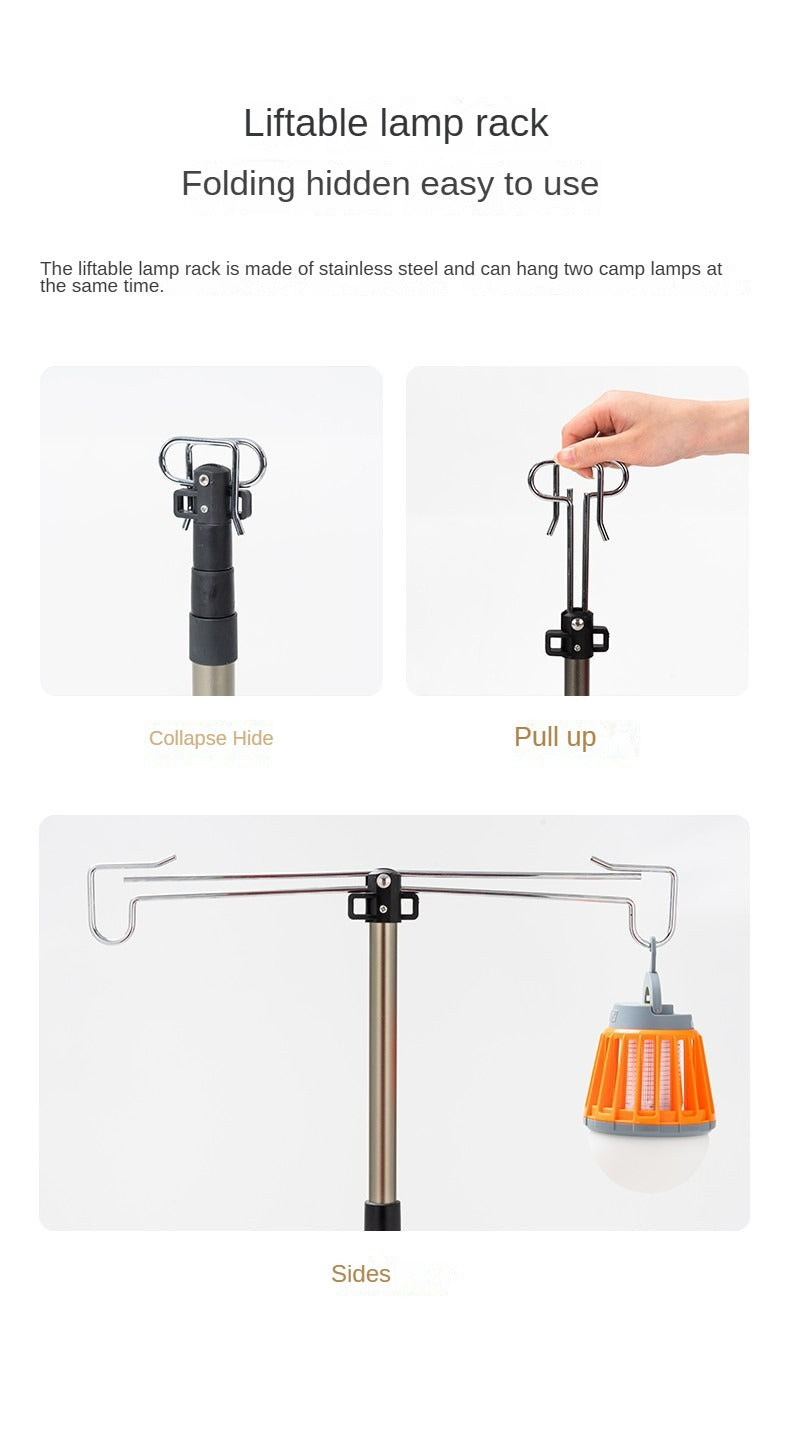 Mobi Garden Telescopic Light Stand Portable Retractable Lamp Holder Pole Tripod Stand 2.2m Stretchable Four Gear Telescopic Lantern Light Post Rack