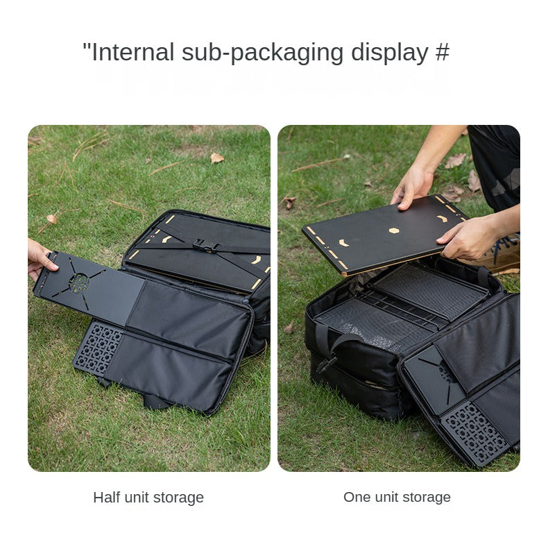 Campingmoon BK-46 Tactical Storage Bag Portable Lightweight IGT Compatible Black Large Integrated Grill Table Storage Tool Bag Accessories Add-ons Outdoor Camping Equipment Tool Cookware Utensil