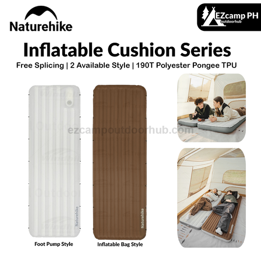 Naturehike Inflatable Cushion Series Inflatable Mat Splicing Sleeping Pad 2 Different Style Camping TPU Thickened 9.5cm Outdoor Bed Air Mattress