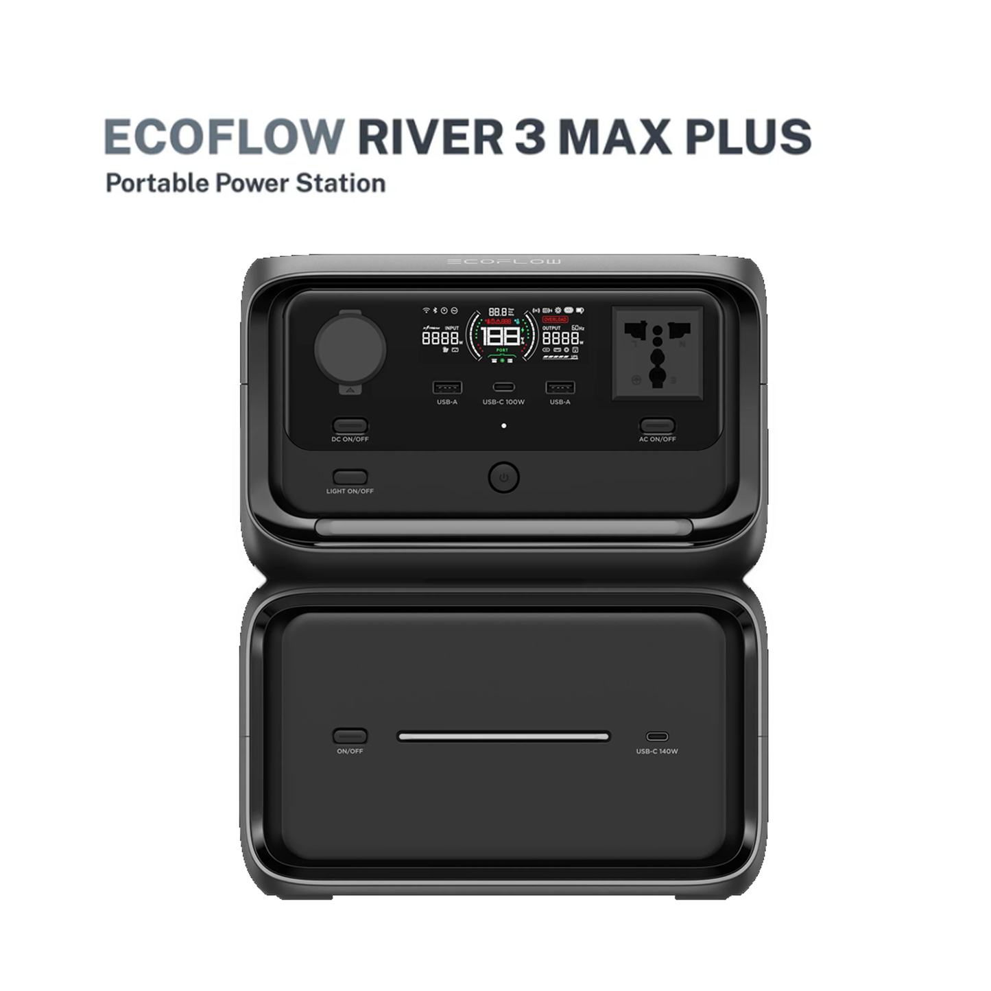 Ecoflow River 3 Max Plus Power Station Portable Home Battery Backup 220V Charging 80% In 1 Hour 600W Up To 1200W With X-Boost Battery Backup