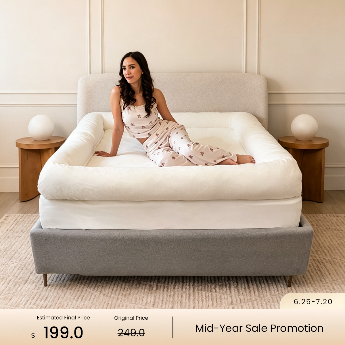 The PuffyNest™ Bordered Bed Sheet