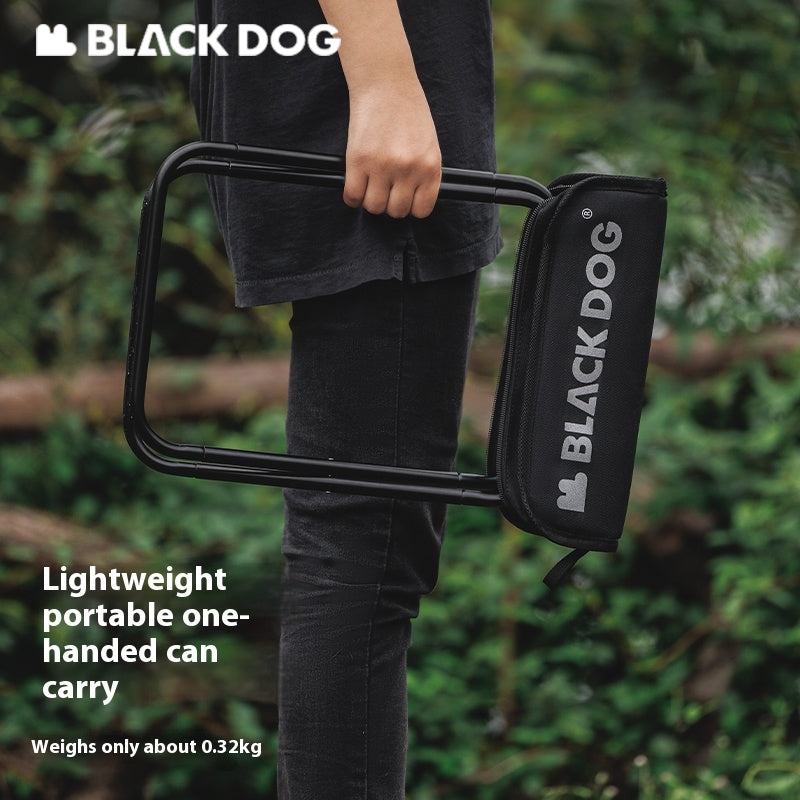 BLACKDOG Portable Folding Stool Ultralight Foldable Storage Seat Camping Fishing Mini Chair Outdoor Load 120kg 6061 Aluminum Alloy 600D Oxford Cloth