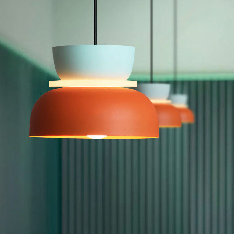 Dual-Layer Zinc Alloy Dome Pendant Light