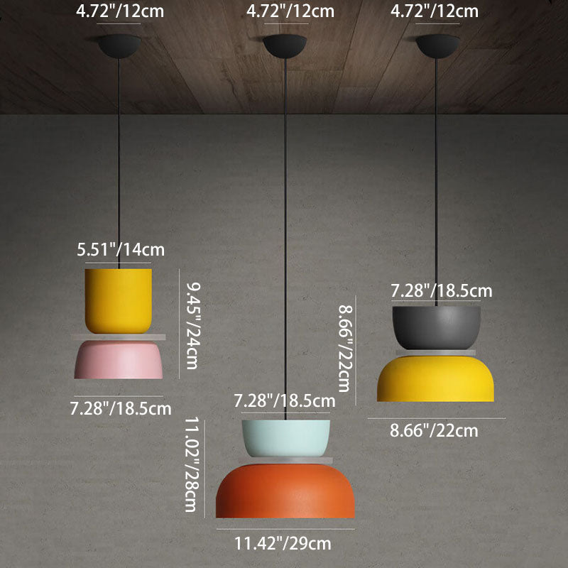 Dual-Layer Zinc Alloy Dome Pendant Light