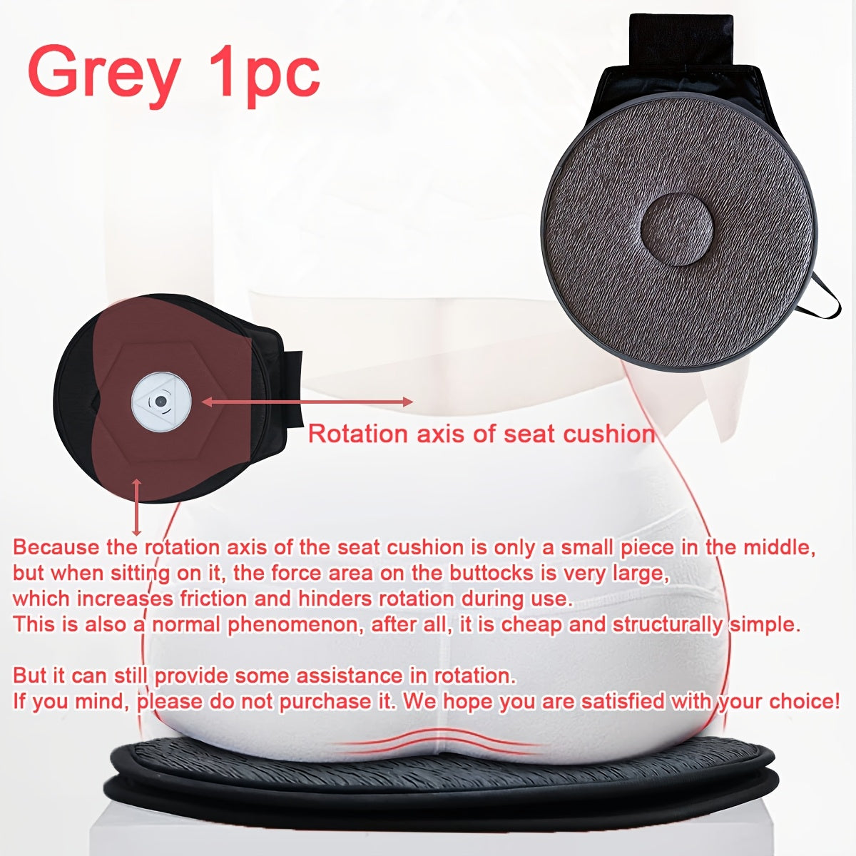 Rotating Car Seat Cushion, 360° Swivel Chair Pad – TJR5X2M