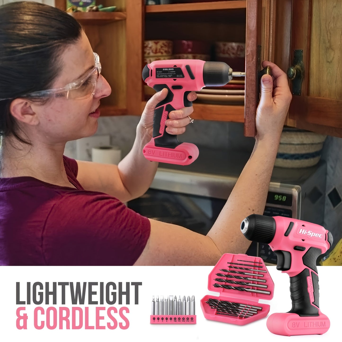 HiSpec 58Piece Pink Drill Tool Set- HMT21DS