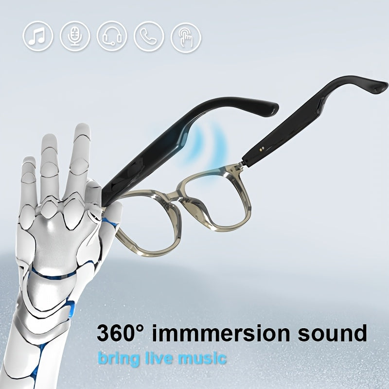 Smart Audio Glasses, Touch Control, Built-In Mic for Calls TJR4K2B