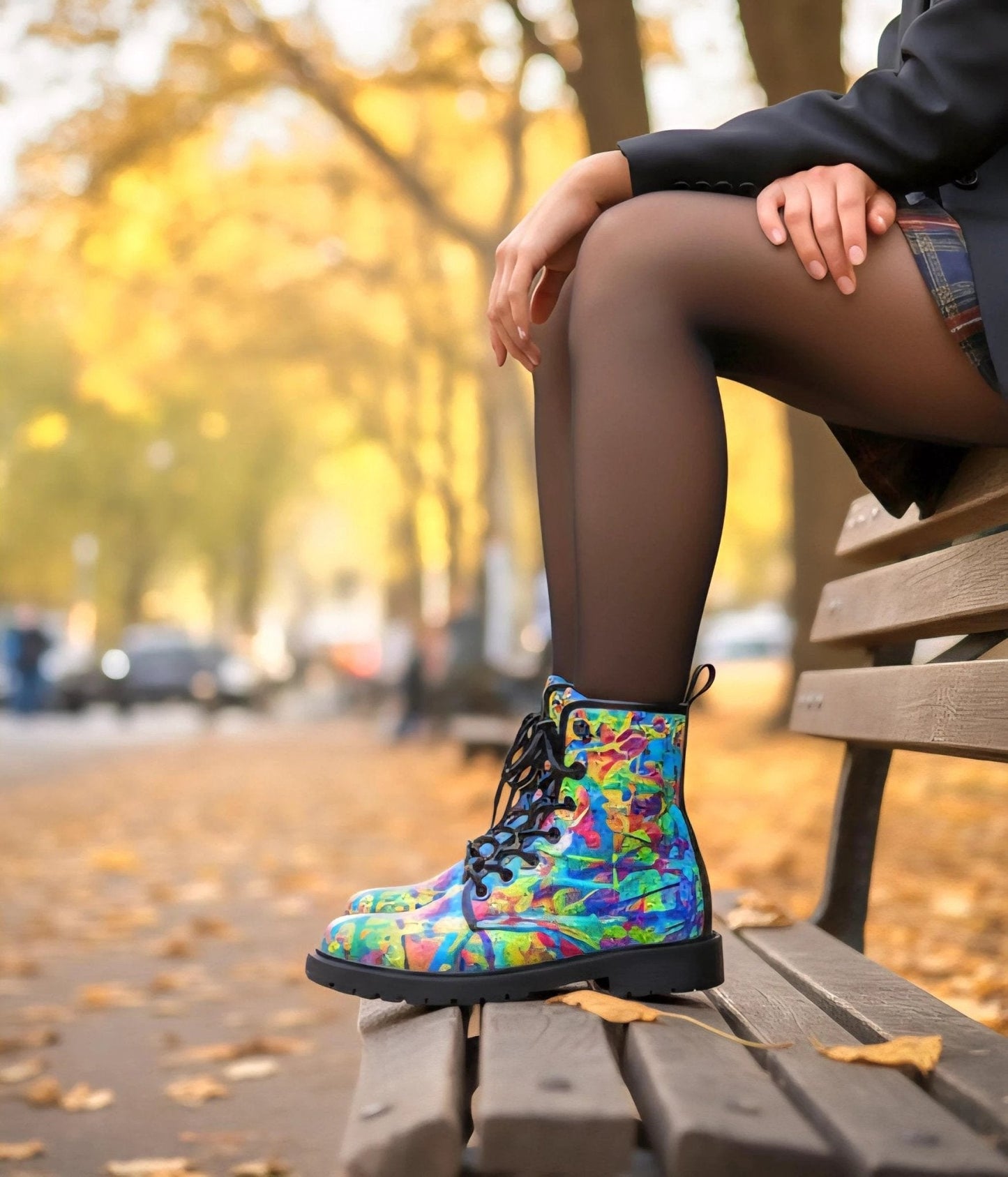 Vandals Velvet Martin Short Boots - Designer All-Over Print Combat Boots for Edgy Streetwear