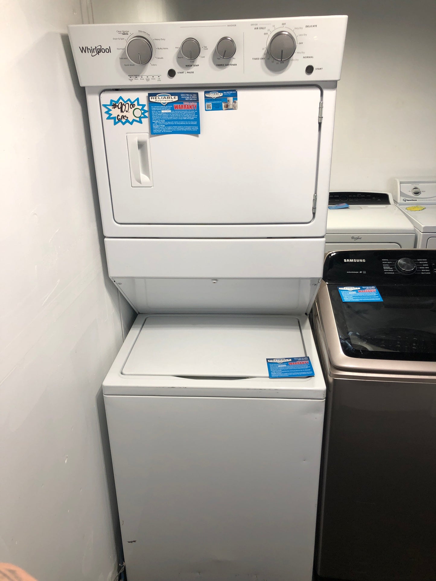 27” Whirlpool Gas Laundry Center