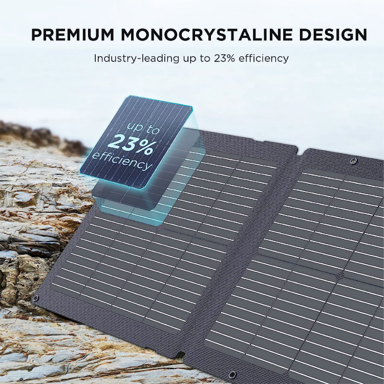 EcoFlow 110W Portable Solar Panel Foldable Self Support All Weather Ready Solar Panel Board With Carry Case IP68 Waterproof Monocrystalline Silicon