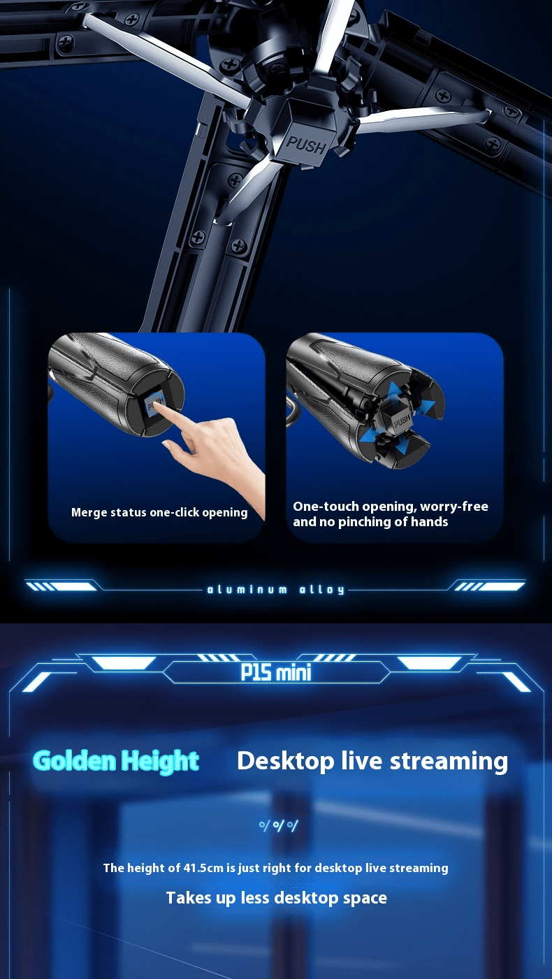 Wireless Selfie Stick with Handle Assistant, 3-in-1 Extendable Phone Holder - HMTA0M2