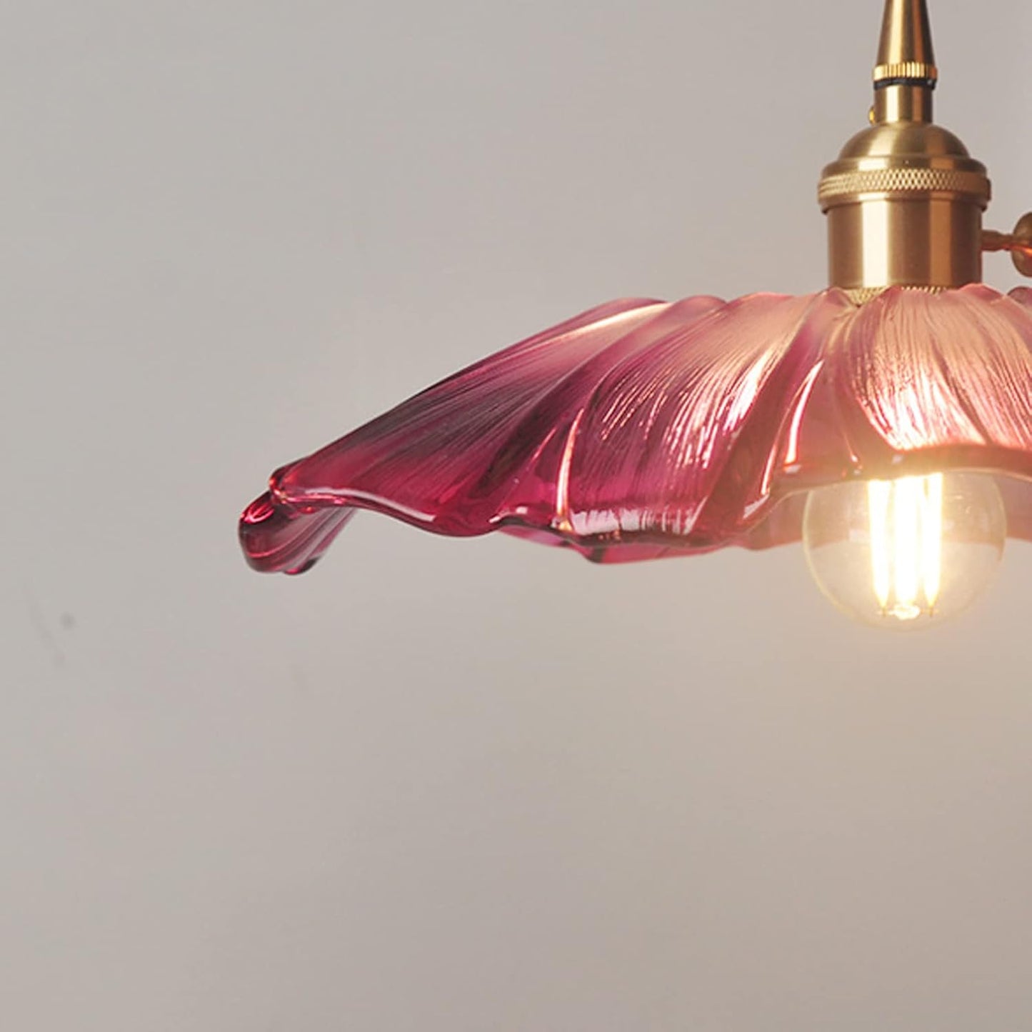 Retro Glass Pendant Light with Fluted Shade