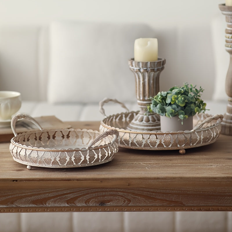 Vintage French-Style Metal Trays -F3LC