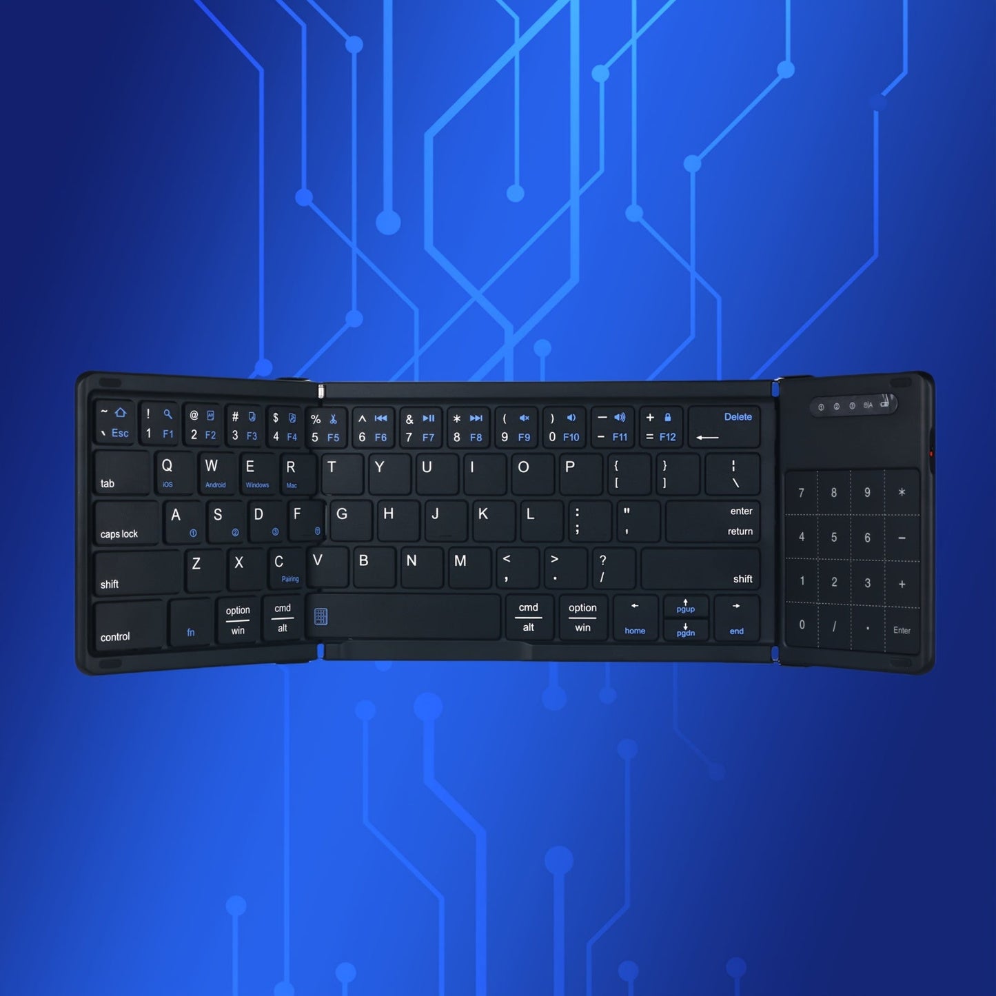 Foldable Wireless Keyboard with Touchpad & Number Pad – TJR1G8L