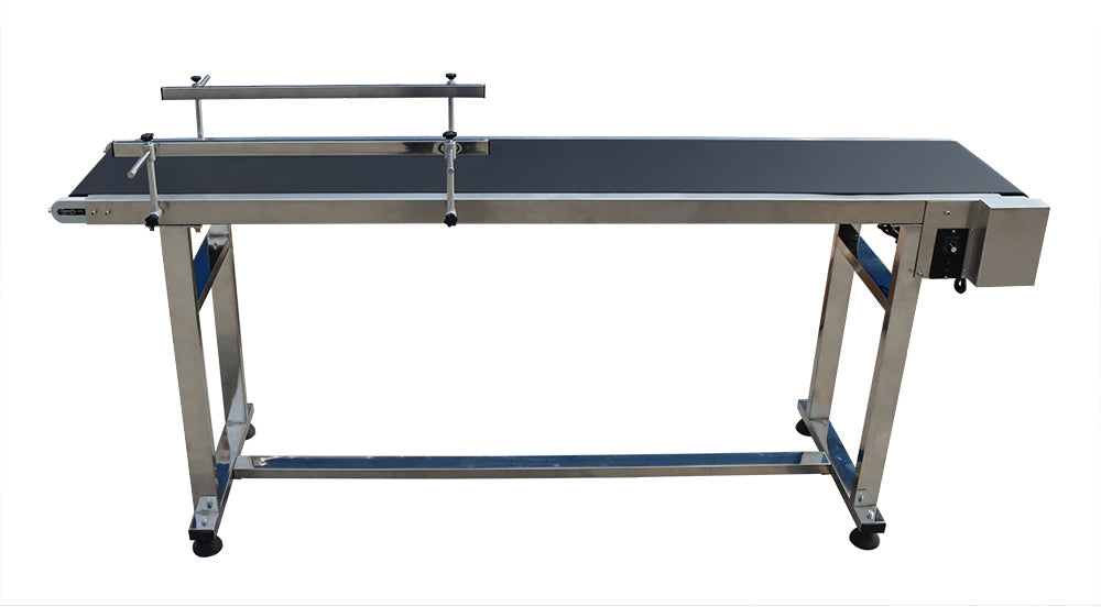 110V 1.8m PVC Conveyor with Double Guardrail