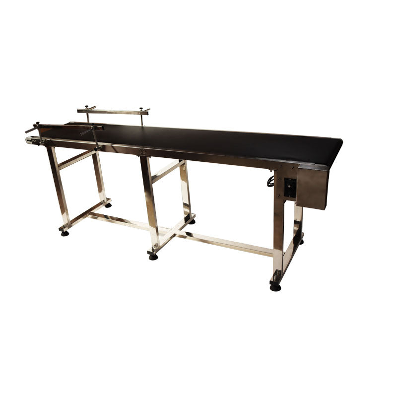 110V 2.1m PVC Belt Conveyor with Double Guardrails