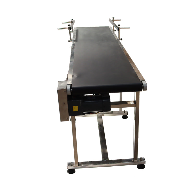 110V 2.1m PVC Belt Conveyor with Double Guardrails