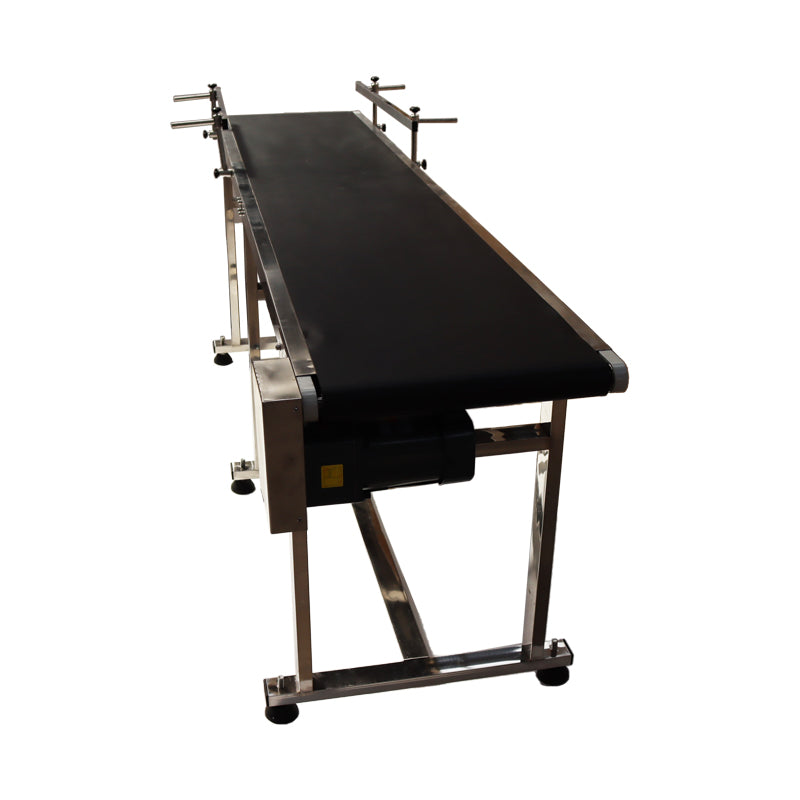 110V 2.1m PVC Belt Conveyor with Double Guardrails