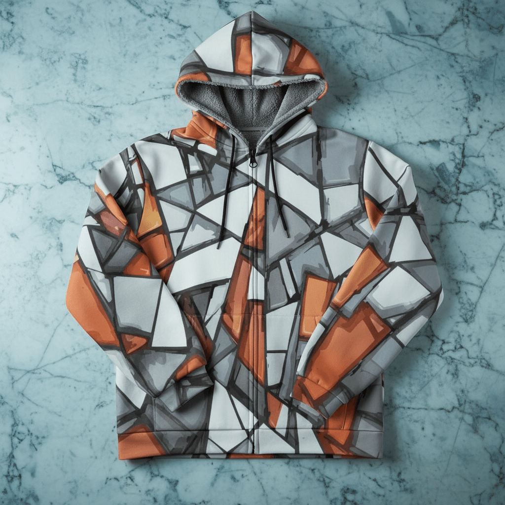 Maximalist AOP Plush-Lined Full-Zip Hoodie | 480gsm Scuba-Shell Heavyweight Cold-Weather Streetwear — Festival Winter Statement Layer (S–5XL)