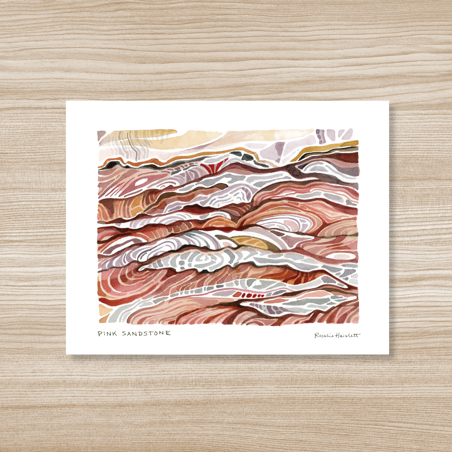 Rosalie Haizlett Illustration - Pink Sandstone Watercolor Art Print