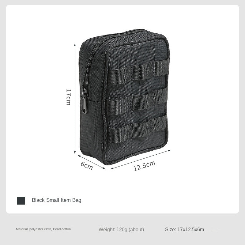 Campingmoon BK-15/40 Tactical Storage Bag Portable Outdoor Camping Equipment Tools Double Layer Storage Peg Stakes Hammer Rope Organizer Black Khaki