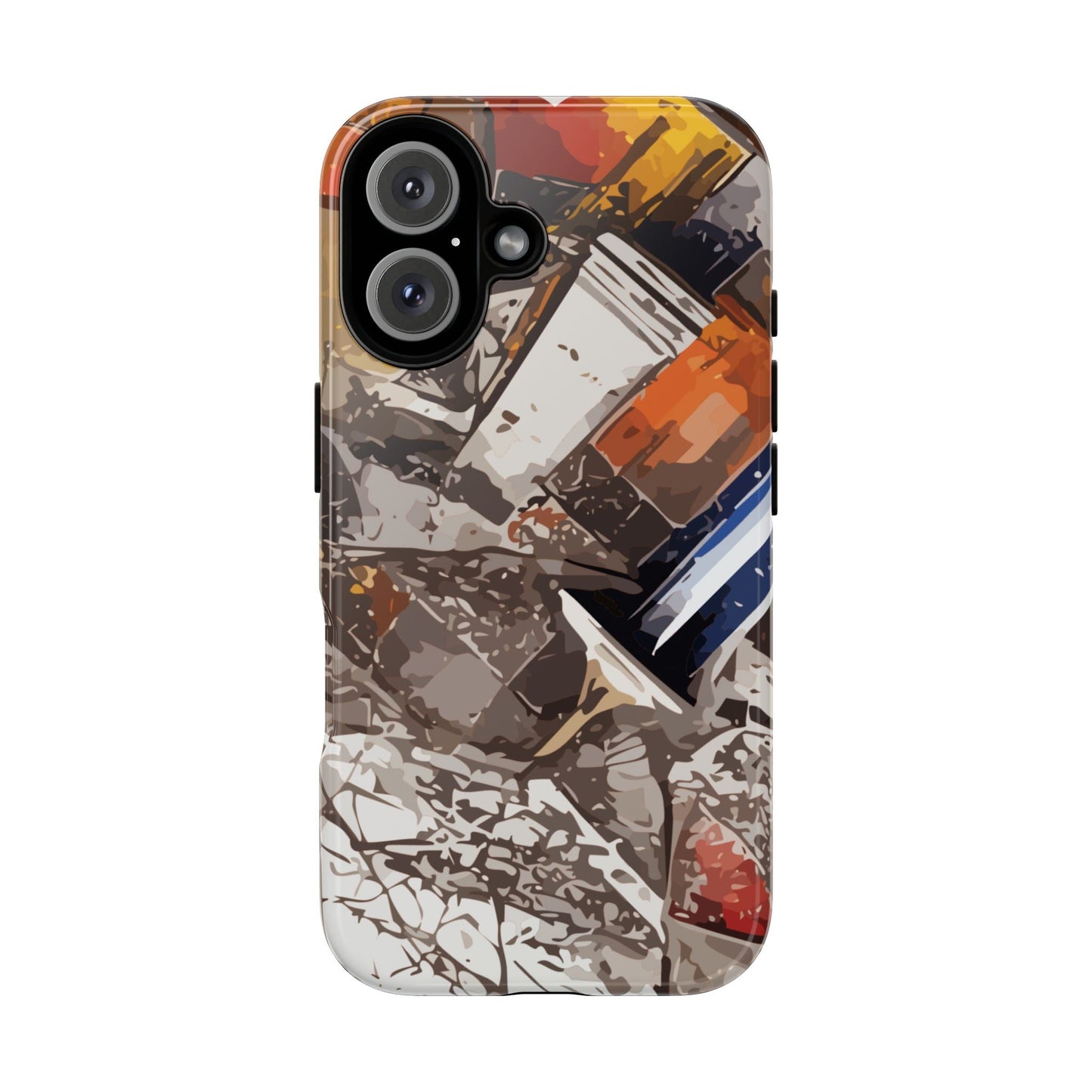 Camping Container Abstract AOP Tough Phone Case | UV-Protected Shock-Absorbing TPU Designer Cover — Gorpcore Maximalist Outdoor Tech Gift